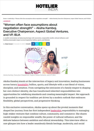 Hotelier India coverage clipping